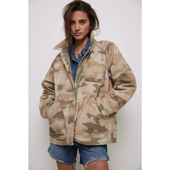 NWT Free People We The Free Reversible Camo Jacket $248 MEDIUM Military Green - Picture 4 of 9
